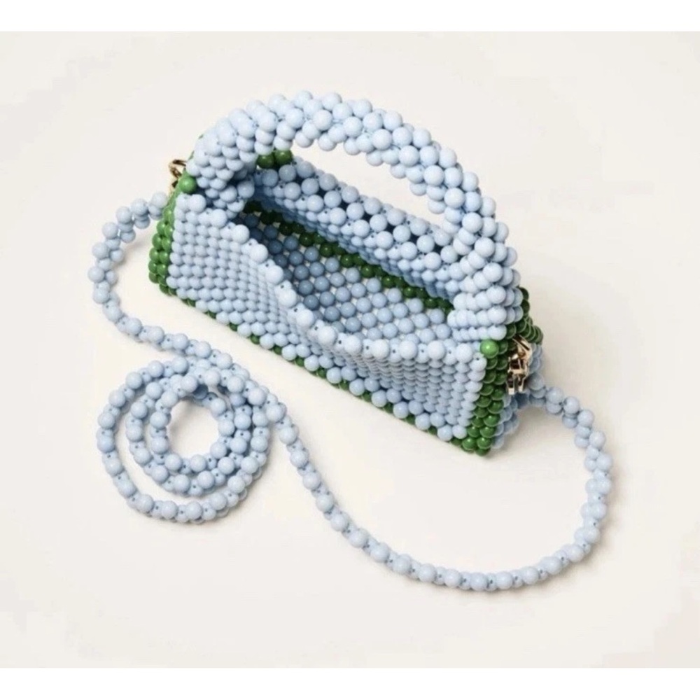 Kate Spade x Target Limited Edition Colorblock Beaded Crossbody Bag Blue Green - Picture 4 of 5